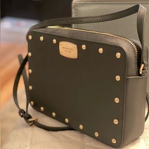 Michael Kors Black/Gold Studded Crossbody